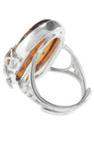 Серебряное кольцо с янтарем «Летнее настроение»