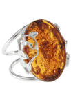 Серебряное кольцо с камнем янтаря «Летнее настроение»