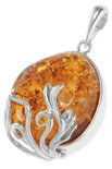 Кулон с янтарем в серебре «Аиша»
