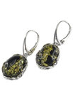 Silver earrings with amber “Juno”