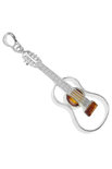 Silver pendant with amber “Guitar”