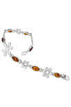 Silver bracelet with amber “Amelie”
