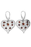 Earrings with amber stones “Hearts”