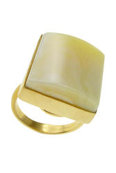 Silver ring with amber in gilding “Tamas”