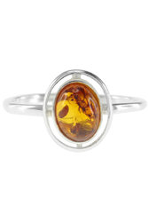 Серебряное кольцо с янтарем «Еми»