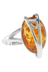 Перстень зі срібла і бурштину «Вічне почуття»