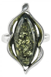 Серебряное кольцо с камнем янтаря «Вилена»