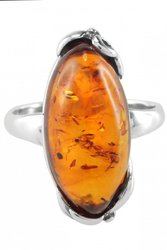 Серебряное кольцо с янтарем «Матиола»