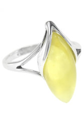 Срібний перстень з бурштином «Норена»