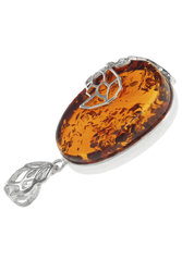 Кулон с янтарем в серебре «Юна»