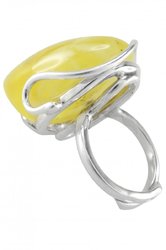 Перстень зі срібла і бурштину «Кайла»