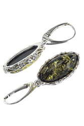 Silver earrings with amber “Tara”