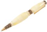 Шариковая ручка из светлого янтаря (с ободком)