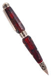 Граненая янтарная шариковая ручка с фурнитурой «Этно»