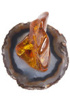 Сувенир «Камень янтаря на агатовой подставке»