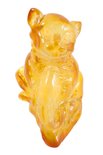 Сувенирная статуэтка из янтаря «Котик с рыбкой»