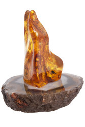 Сувенир «Камень янтаря на агатовой подставке»
