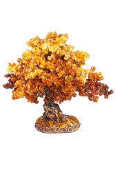 Сувенірне дерево-бонсай з бурштиновим камінням