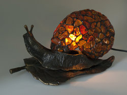 Лампа с янтарем «Улитка»