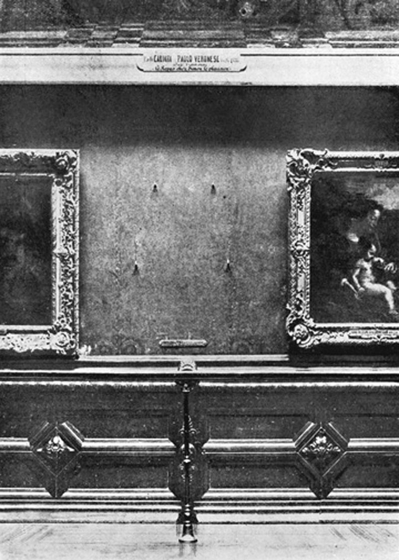 Стена, где висела «Мона Лиза» 1911 г.