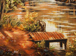 Landscape “Bridge by the Pond”