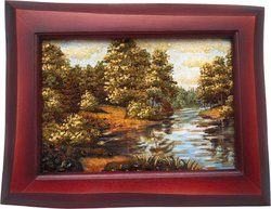 Landscape “Lake in a pine forest”