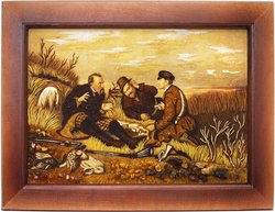 Panel “Hunters at a rest” (Perov Vasily)