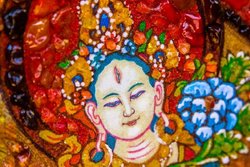 Panel "Buddhist painting Thangka - White Tara"
