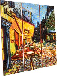 Volumetric triptych “Terrace of the night cafe in Arles” (Vincent van Gogh)