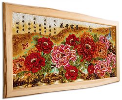 Panel “Peonies in Chinese painting” (Guohua graphics)
