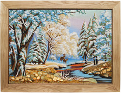 Landscape “Deer in a snowy forest”