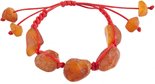 Amulet bracelet with red thread and polished amber