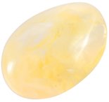 Pendant made of translucent solid amber, polished