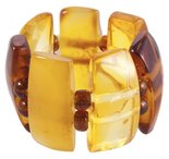 Ring made of polished amber stones