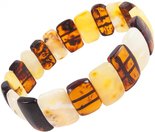 Amber bracelet with a combination of dark and light stones
