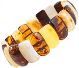 Amber bracelet with a combination of dark and light stones