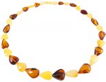 Beads with multi-colored drop-shaped amber stones