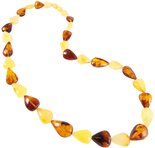 Beads with multi-colored drop-shaped amber stones