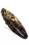 Brooch made of dark amber “Leaf”