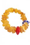 Amber bracelet with decorative inserts made of Indian ceramics