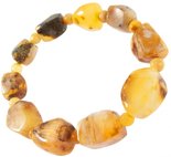 Amber bracelet with alternating figured stones and balls