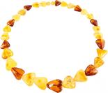 Beads made of amber stones in the shape of a heart