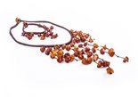 Bead necklace made of dark amber