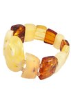 Amber bracelet with a combination of light and dark figured stones