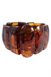 Bracelet made of figured cognac-colored amber stones