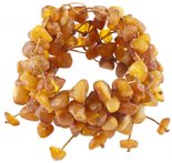 Multi-row braided bracelet made of polished amber stones