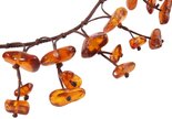 Braided beads made of cognac-colored amber
