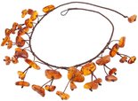 Braided beads made of cognac-colored amber