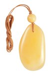 Polished amber stone pendant with ball
