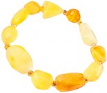 Bracelet made of light multifaceted polished amber stones